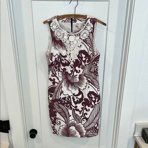 Vintage Purple Sheath Dress Sleeveless Crew Neck